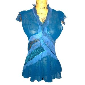 Y2K Vintage Lace Top -Large